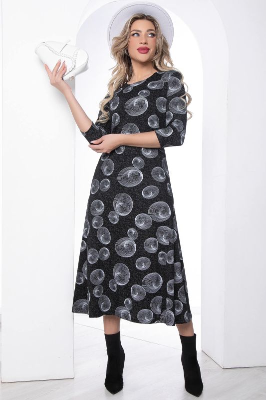 Dress "Ideal of style" (black/print) P8792