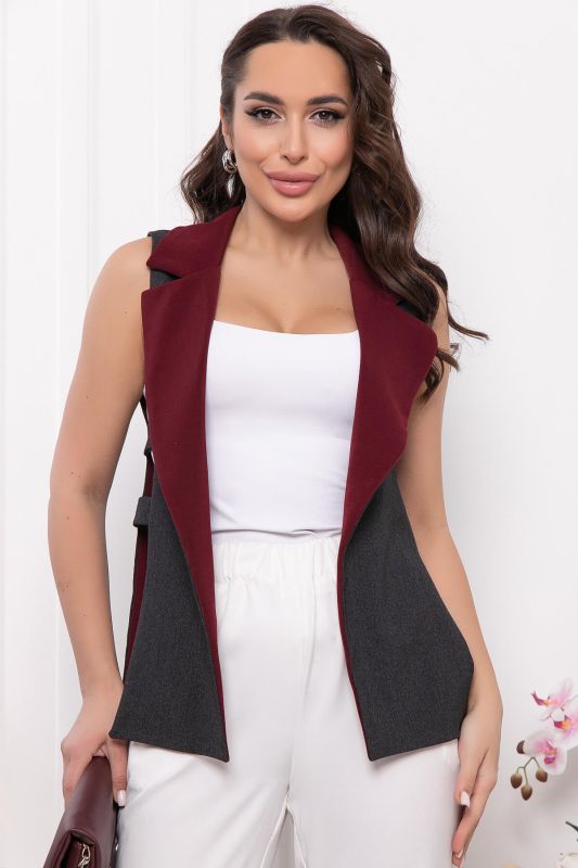 Vest "Spectacular appearance" (gray/burgundy) B6093