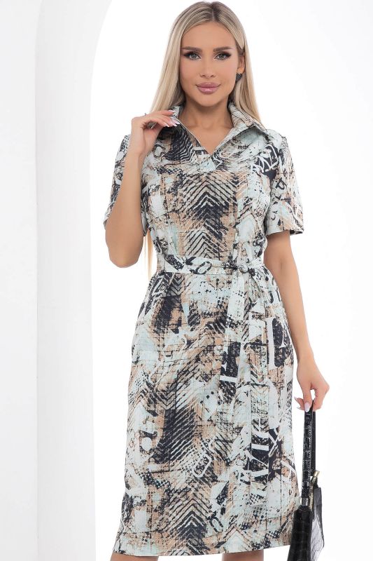 Dress "Stylist's Choice" (beige print) P8946