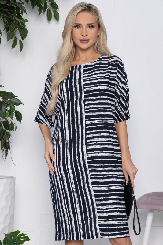 Dress Kayla (blue, white stripe) P10701