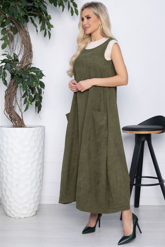 Sundress In boho style (khaki) P10627