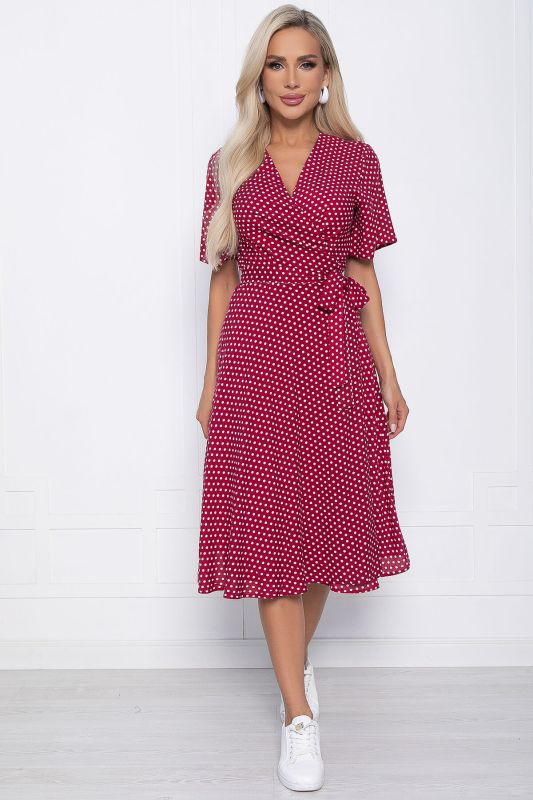 Fashion luxury dress (red/polka dot) P10884