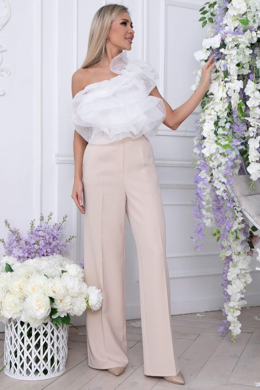 Palazzo trousers (beige) B8842