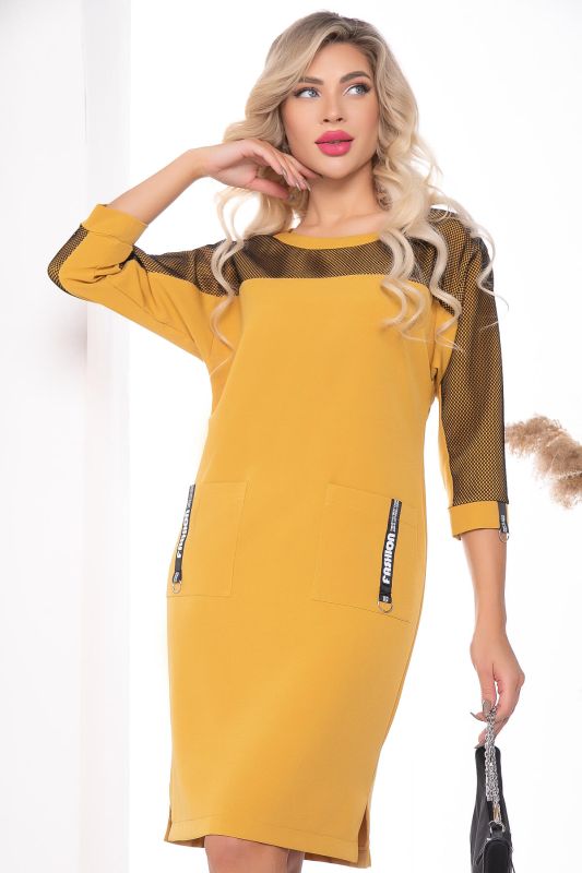 Dress "Fashionable Lady" (mustard) P7718